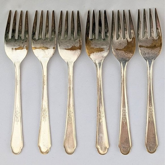 Antique Silver Plated Forks & Spoons Silverware | 1930s Holmes Tuttle Wentworth - Picture 5 of 10